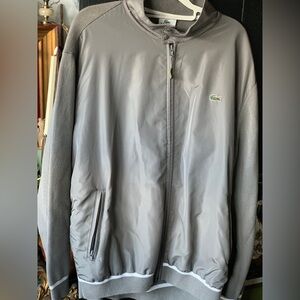 Lacoste Sport Gray mixed media bomber zip up